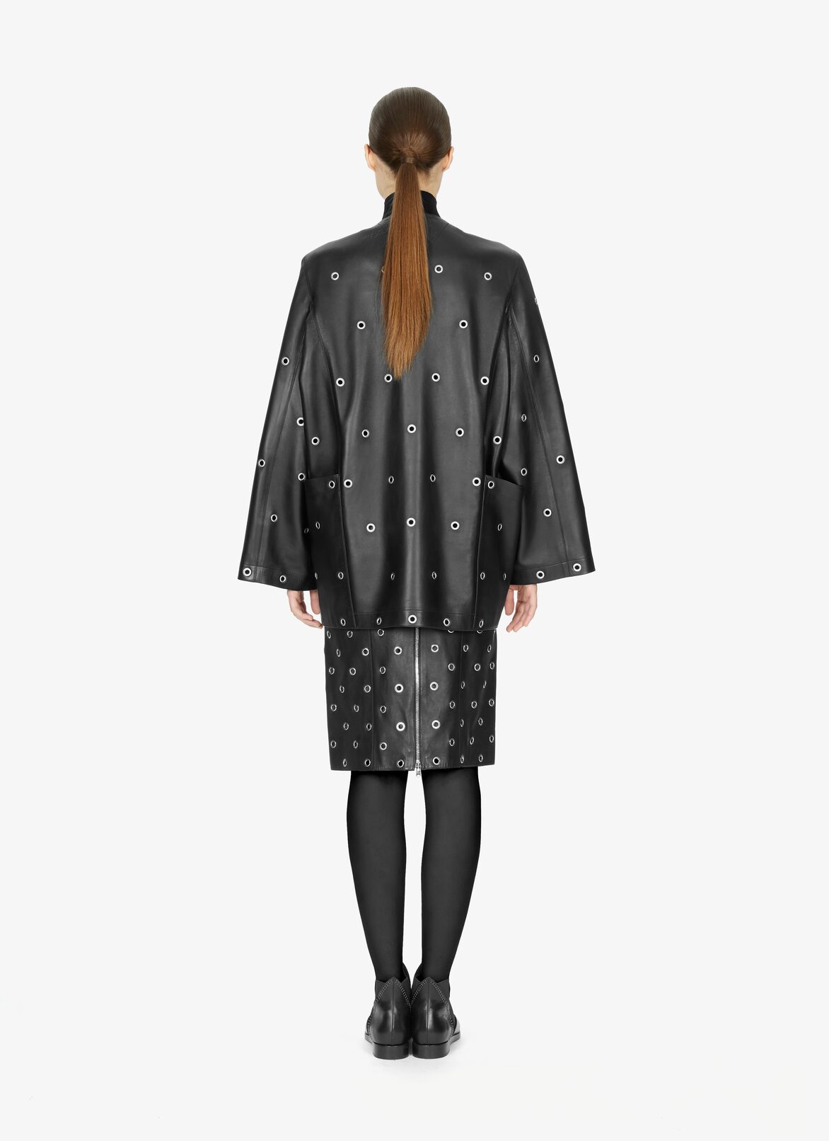 SHORT COAT AGNEAU LUX BLACK ALAÏA BLACK SHORT COAT AGNEAU LUX BLACK